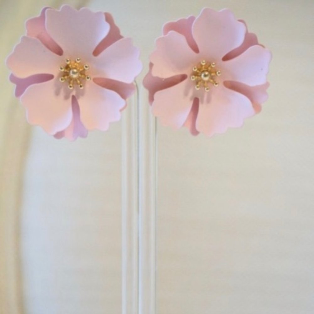 Floral Button Earrings
